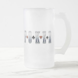 Poker frosted beer mug
