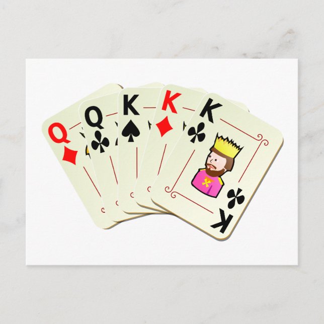 Poker Full House Postcard (Front)