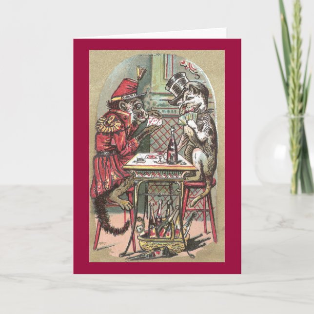 Poker Game Between Monkey & Bulldog Card (Front)