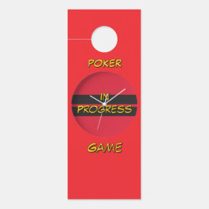 Poker Game In Progress Red/Black Door Hanger