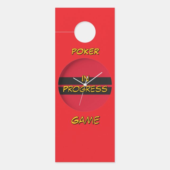 Poker Game In Progress Red/Black  Door Hanger (Front)