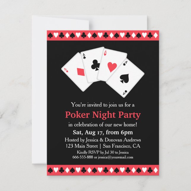 Poker Game Night Housewarming Party Invitation (Front)
