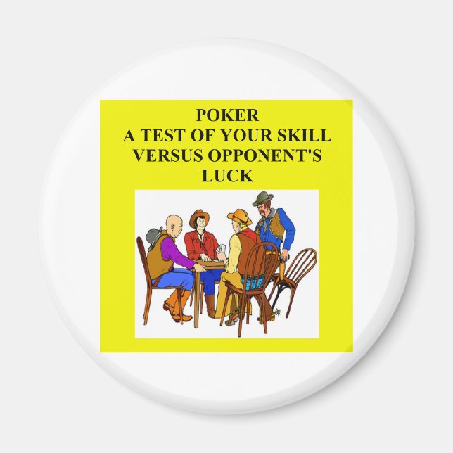 poker game player joke magnet (Front)