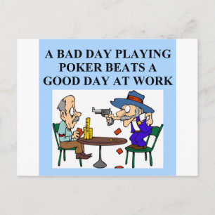poker game player joke postcard