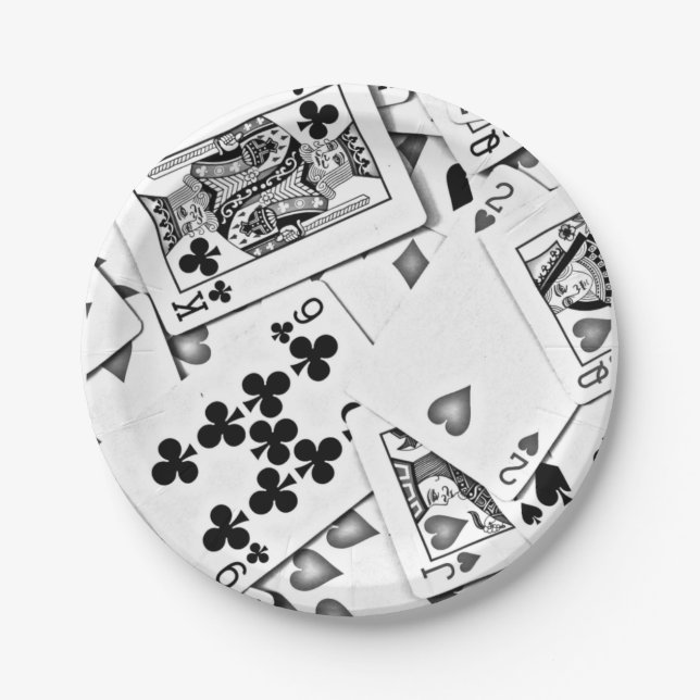 Poker Game Playing Cards Party Paper Plate (Front)