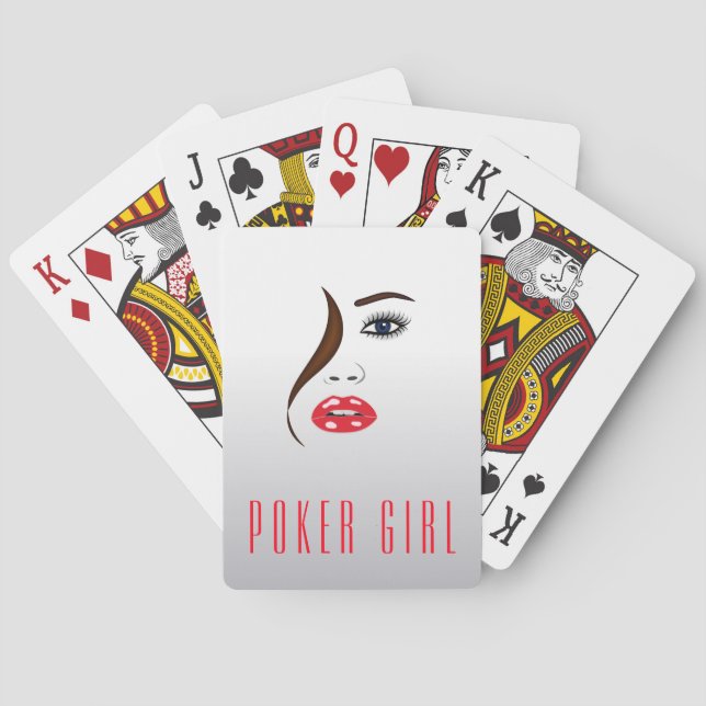 Poker Girl Stylish Custom Bicycle® Playing Cards (Back)