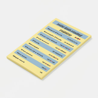 Poker Hand Ranking Reminder  Blu & Yellow Stripes Post-it Notes