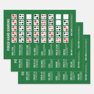 Poker Hand Ranking with Visuals Wrapping Paper Sheet
