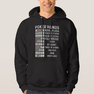 Poker Hands Cheat Sheet Card Casino Gam Hoodie