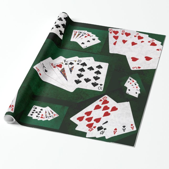 Poker Hands collage Wrapping Paper (Unrolled)
