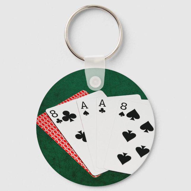 Poker Hands - Dead Man's Hand Key Ring (Front)