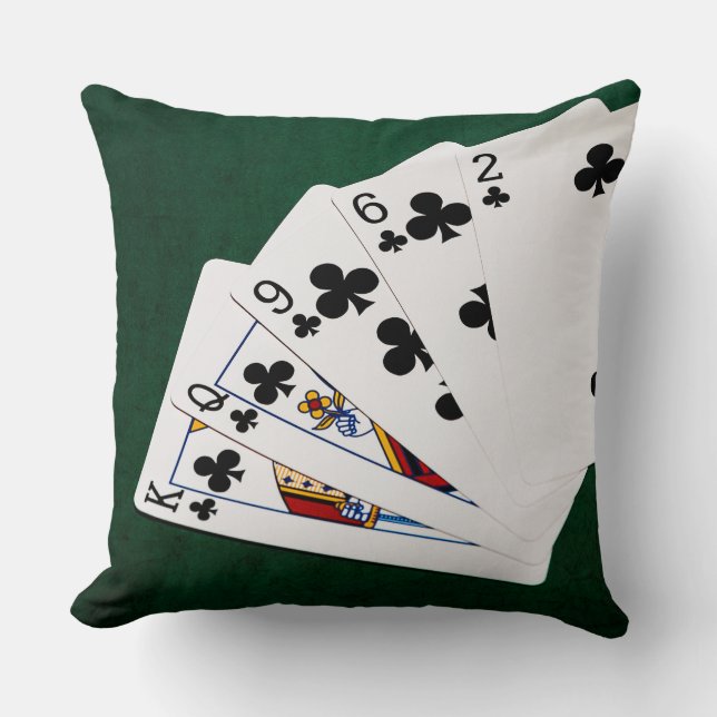 Poker Hands - Flush - Clubs Suit Cushion (Front)