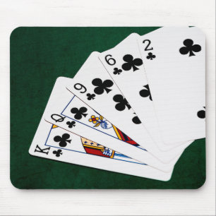 Poker Hands - Flush - Clubs Suit Mouse Mat