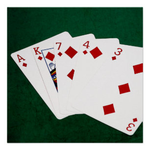 Poker Hands - Flush - Diamonds Suit Poster