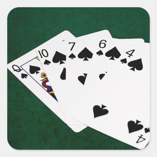 Poker Hands - Flush - Spades Suit Square Sticker (Front)