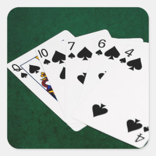 Poker Hands - Flush - Spades Suit Square Sticker