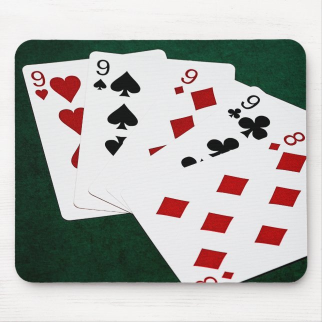 Poker Hands - Four Of A Kind - Nines and Eight Mouse Mat (Front)