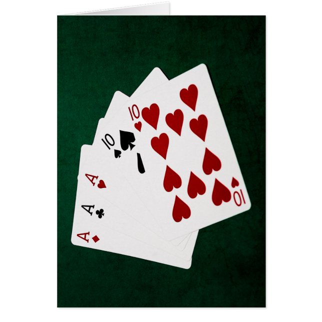Poker Hands - Full House Ace and Ten (Front)