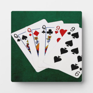 Poker Hands - Full House - Queen and Nine Plaque