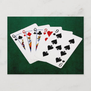 Poker Hands - Full House - Queen and Nine Postcard