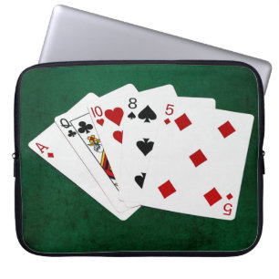 Poker Hands - High Card - Ace Laptop Sleeve