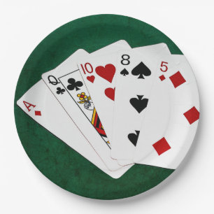 Poker Hands - High Card - Ace Paper Plate