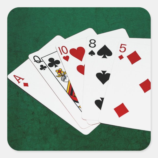 Poker Hands - High Card - Ace Square Sticker (Front)