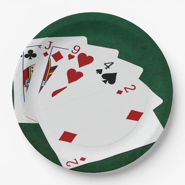 Poker Hands - High Card - King Paper Plate (Front)