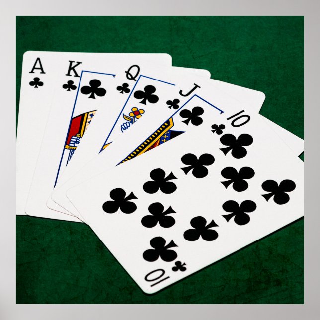 Poker Hands - Royal Flush - Clubs Suit Poster (Front)