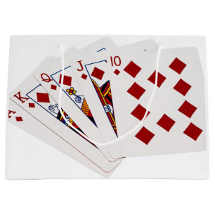 Poker Hands - Royal Flush - Diamonds Suit Large Gift Bag