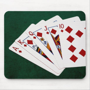 Poker Hands - Royal Flush - Diamonds Suit Mouse Mat