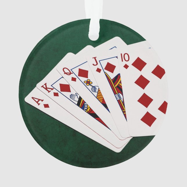 Poker Hands - Royal Flush - Diamonds Suit Ornament (Back)