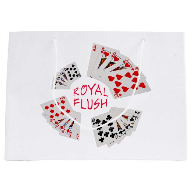 Poker Hands - Royal Flush Large Gift Bag (Front)