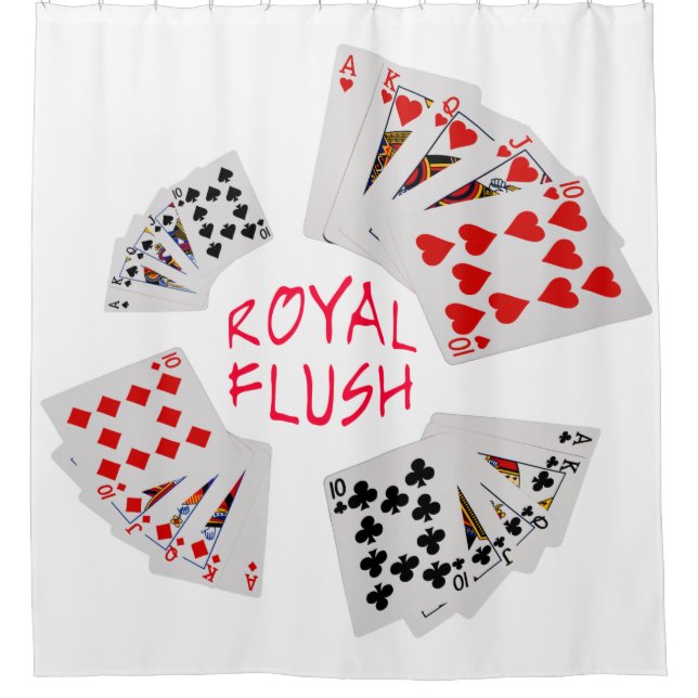 Poker Hands - Royal Flush Shower Curtain (Front)
