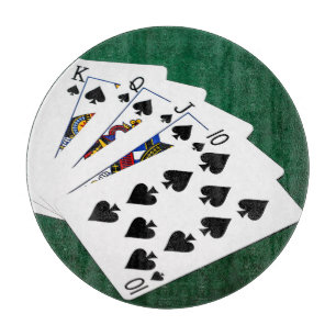 Poker Hands - Royal Flush - Spades Suit Cutting Board