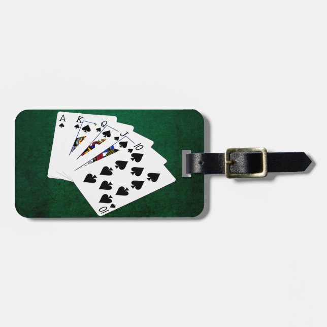 Poker Hands - Royal Flush - Spades Suit Luggage Tag (Front Horizontal)