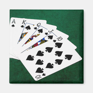 Poker Hands - Royal Flush - Spades Suit Magnet
