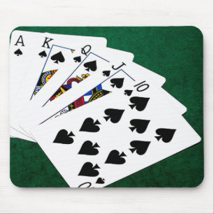 Poker Hands - Royal Flush - Spades Suit Mouse Mat