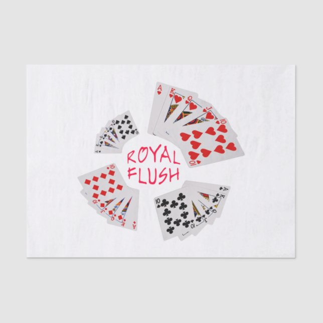 Poker Hands - Royal Flush Tissue Paper (Front)