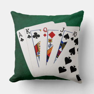 Poker Hands - Straight - Ace To Ten Cushion