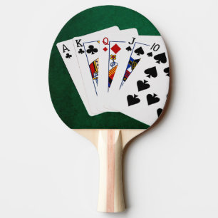 Poker Hands - Straight - Ace To Ten Ping Pong Paddle