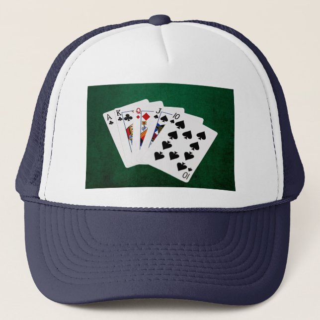 Poker Hands - Straight - Ace To Ten Trucker Hat (Front)