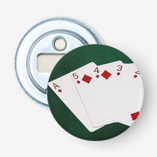 Poker Hands - Straight Flush - Diamonds Suit Bottle Opener