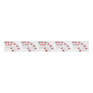 Poker Hands - Straight Flush - Hearts Suit Grosgrain Ribbon