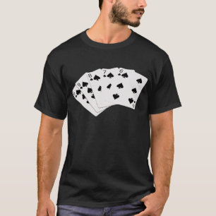 Poker Hands - Straight Flush - Spades Suit T-Shirt