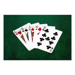 Poker Hands - Straight - King To Nine Photo Print