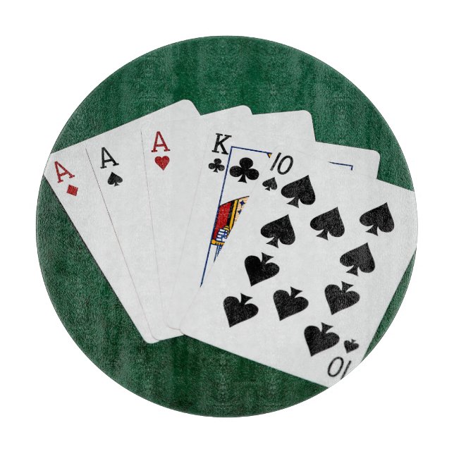 Poker Hands - Three Of A Kind - Ace Cutting Board (Front)