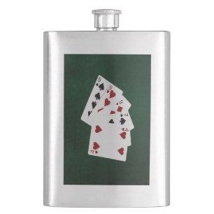Poker Hands - Three Of A Kind - Nine Hip Flask
