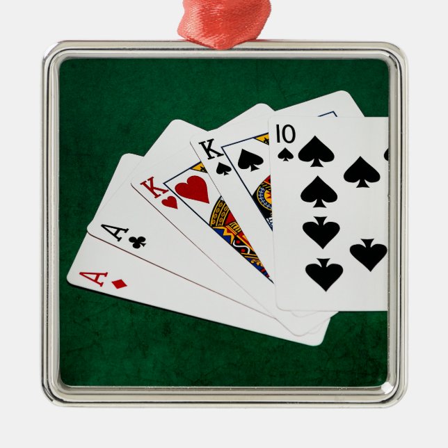 Poker Hands - Two Pair - Ace, King Metal Tree Decoration (Front)