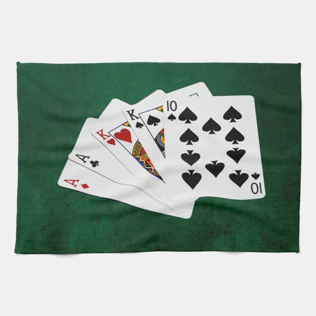 Poker Hands - Two Pair - Ace, King Tea Towel (Horizontal)
